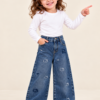 ازرق جينز 2643 وايد ليج بنطلون Denim Kitty