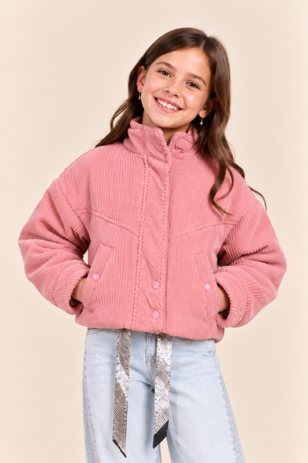 جاكيت 1501 بينك-2 جاكيت Flora Pink